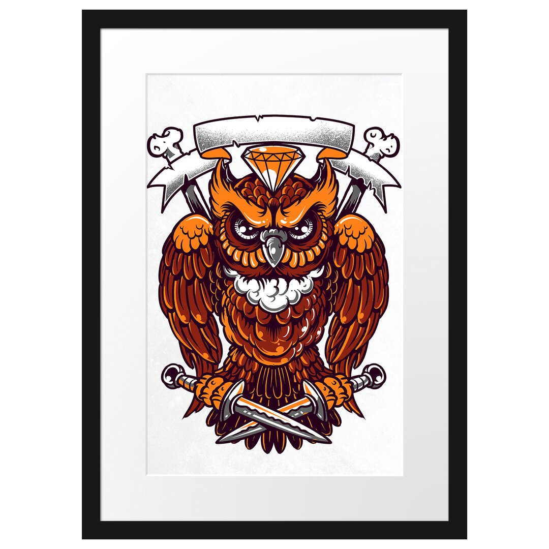 Gerahmtes Poster Rogue Owl White