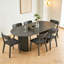 Table de salle à manger ovale en chêne gris 80 po Venezia