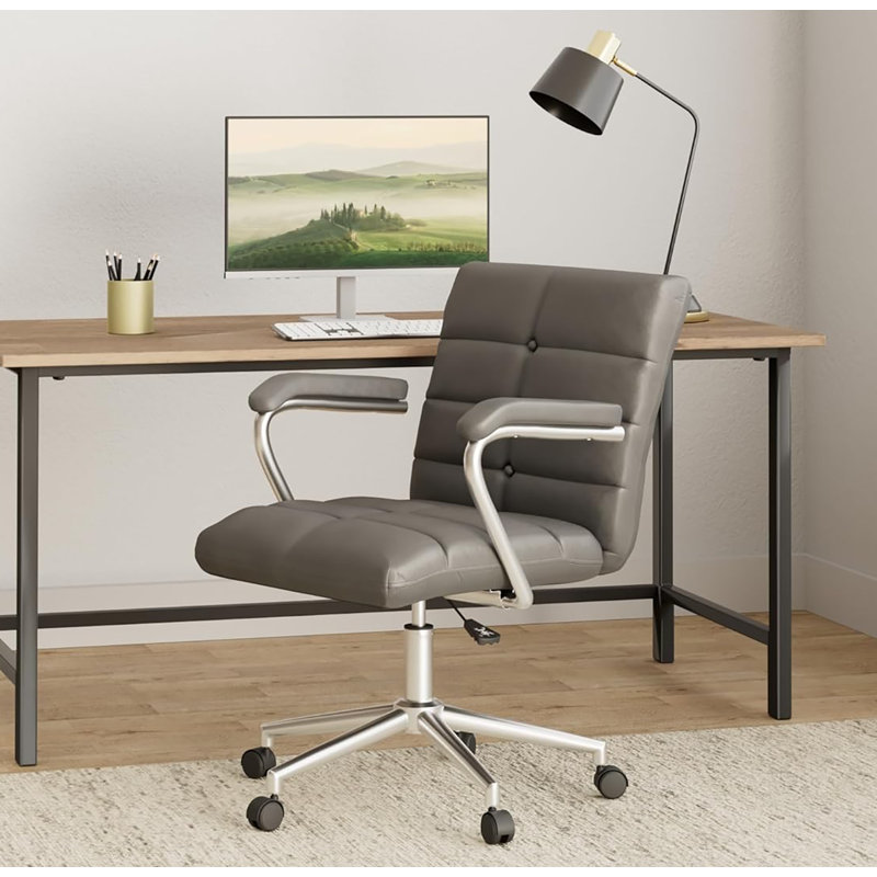 Fauteuil de bureau Kundra, Argent, Gris foncé