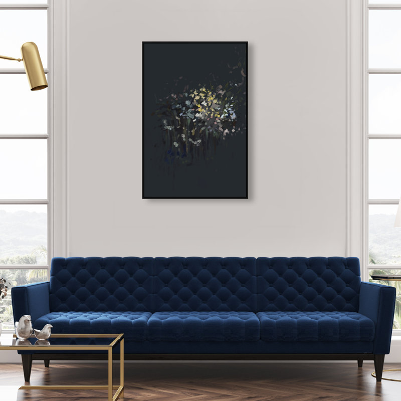 Midnight Flowers Print by Oliver Gal, 25"H x 37"W, Black Floater Frame