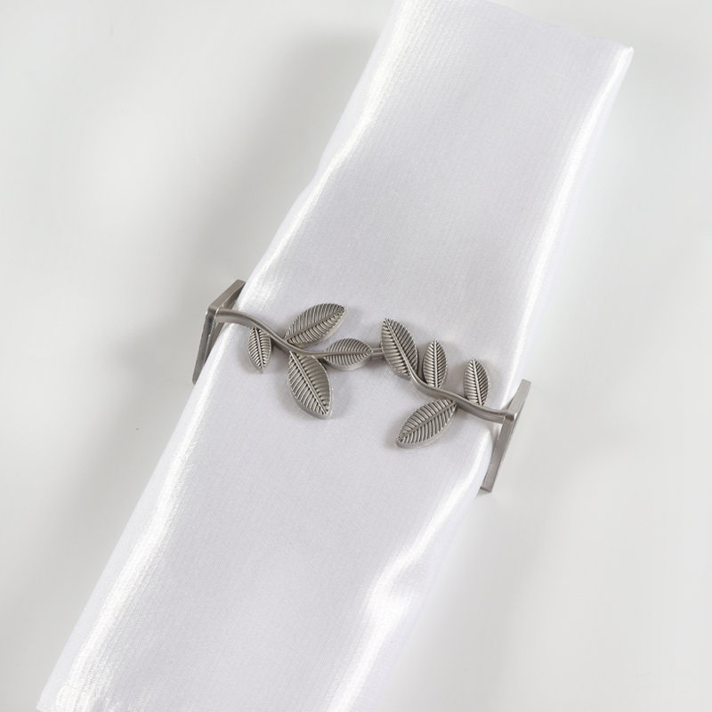 Rond de serviette plat, Argent