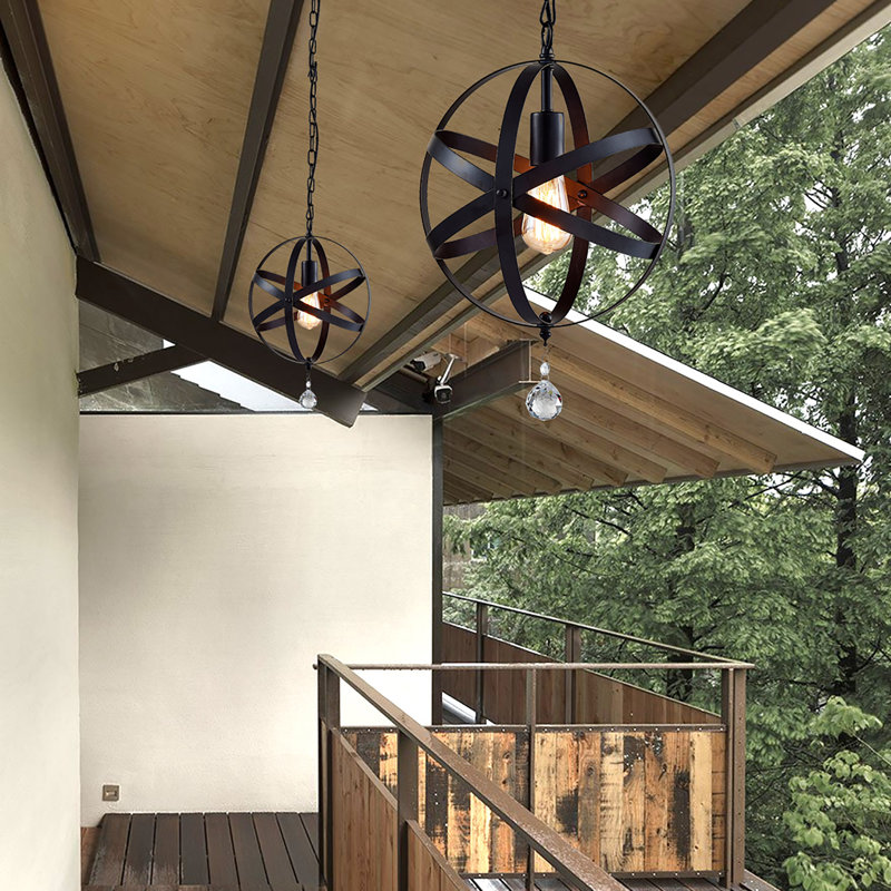 Luminaire suspendu sphérique unique à 1 lumière