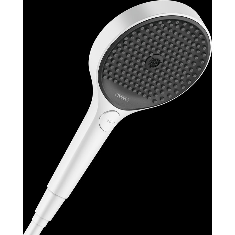 Hansgrohe Rainfinity Handheld 3-Jet Showerhead 130, Matte White, 1.75 GPM