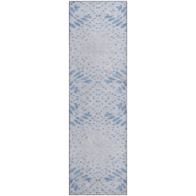 Premium Machine Washable Prisco Blue Rug