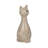 Stoneware Cat Figurine with Elongated Neck and Sculpted Tail Detail Featuring Smiling Facial Expression and Integrated Base Design-92139385-92139386
