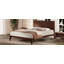 Grand lit plateforme Mid-Century moderne en bois de bambou de 12 pouces avec support en métal à lattes de bois, aucun sommier requis, assemblage facile-134452861-134452864