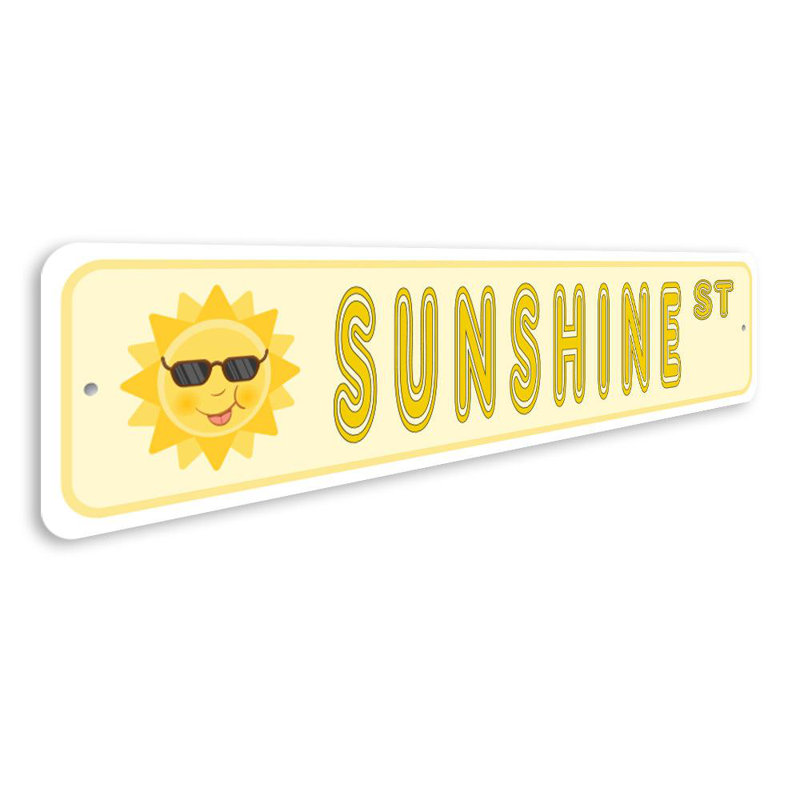 Sunshine Street Aluminum Sign, 6" H x 24" W x 0.06" D