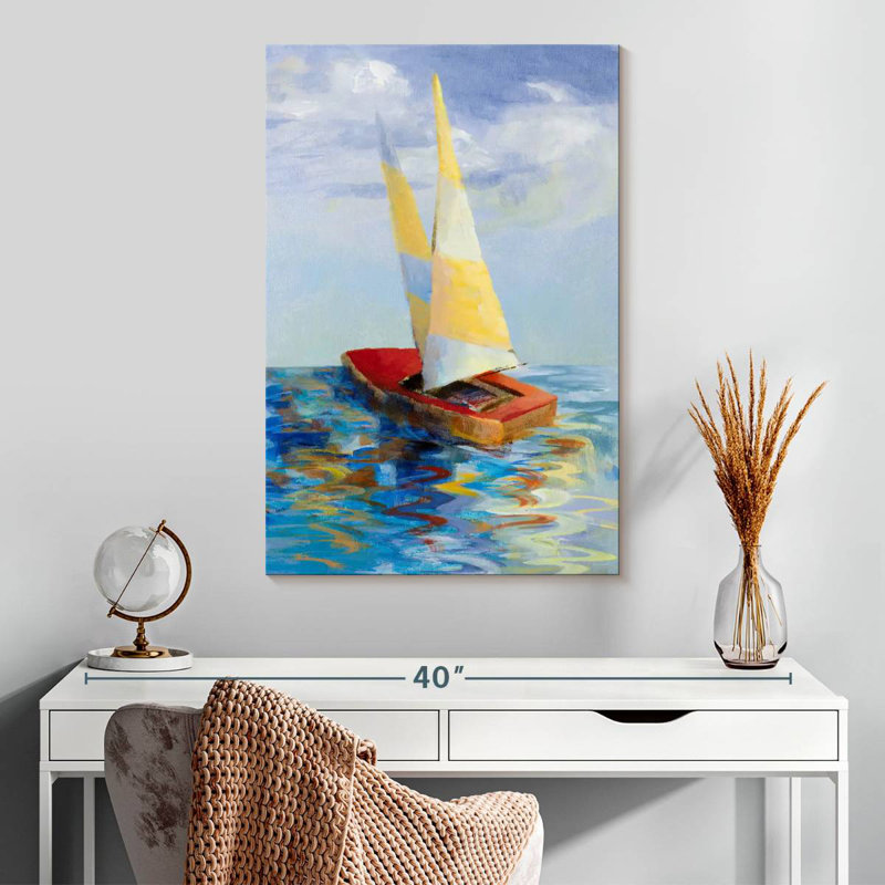 Mehar Red Sailboat, 30" H x 20" W