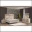 Miroir de style moderne fait de bois et d'accents dorés en beige (inclut le miroir uniquement)