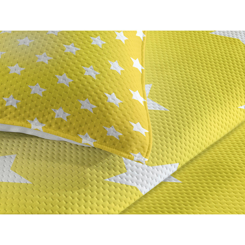 Vibrant Polyester Geometric Shapes Coverlet, King Bedspread + 2 Shams