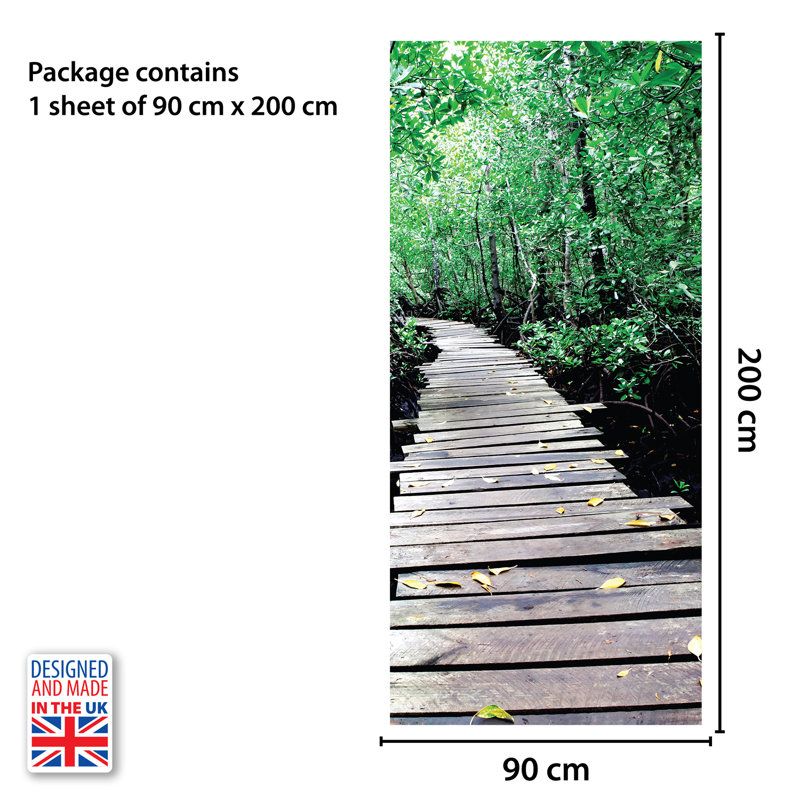 Wooden Path Door Wall Mural