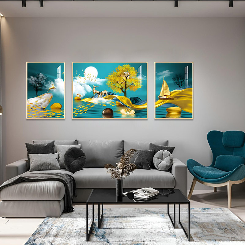 3 - Pieces, 23.62" H x 1.18" W x 62.99" D
