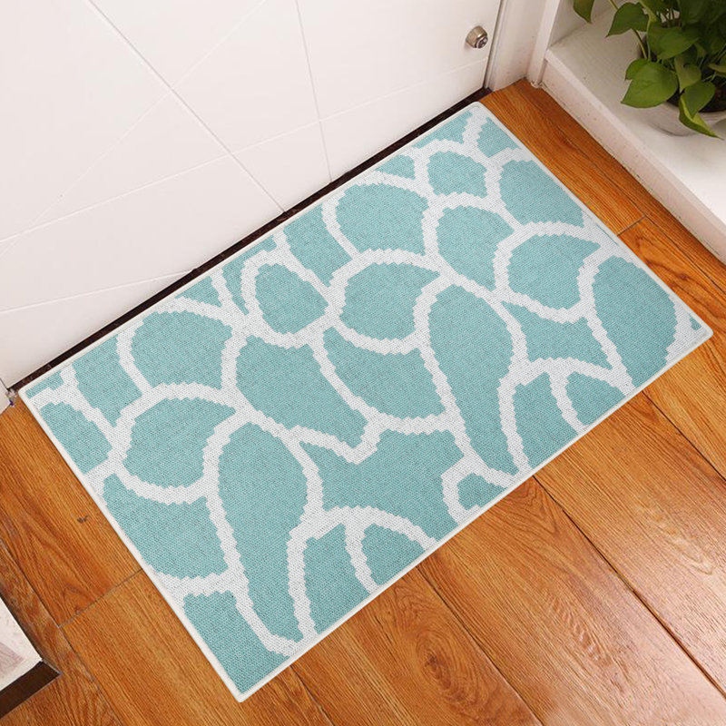 Dibri Non-Slip Indoor Doormat, Light Teal