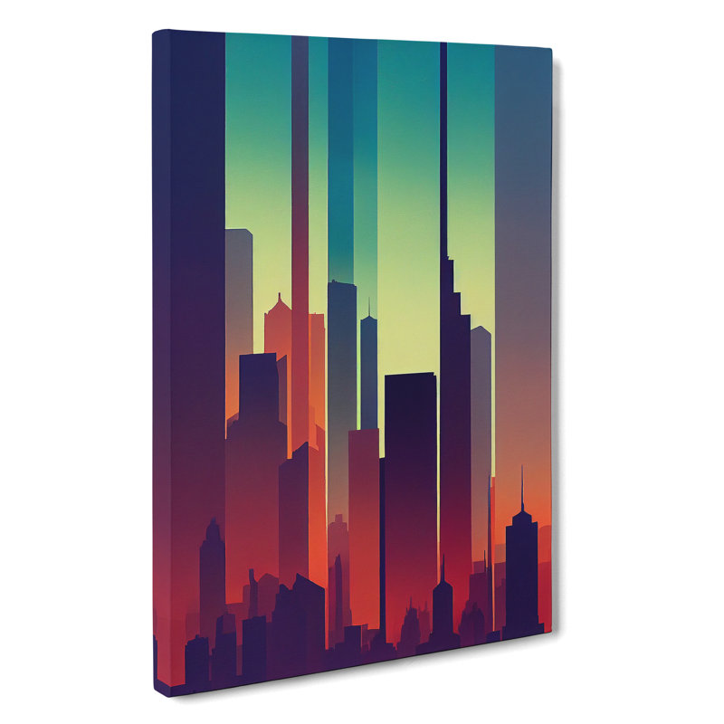 XC1022-163X A Superb City Skyline Abstract - Wrapped Canvas Print, 60cm H x 40cm W x 3cm D
