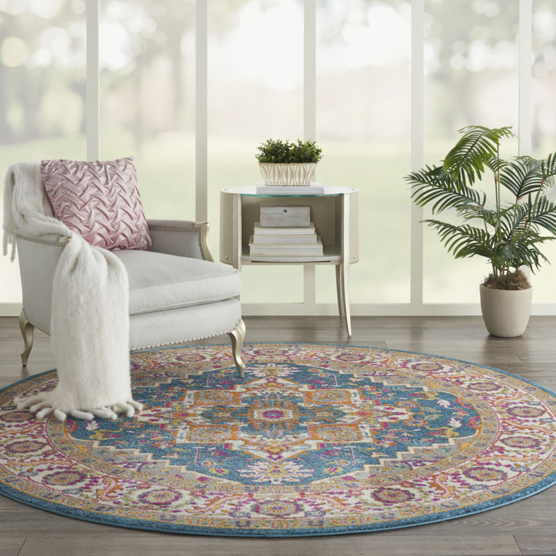 Tapis floral Floral, Rond 4 pi