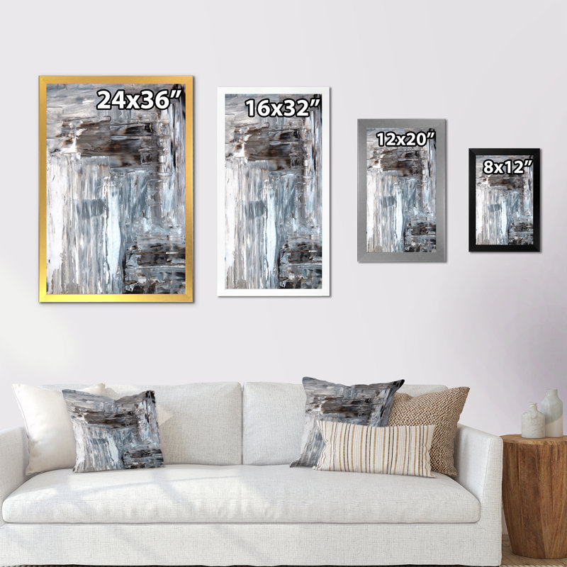 Art moderne gris et bleu II 2FDP47797, H 32 po x l 16 po x P 1 po, Blanc
