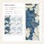 Papier peint floral bleu, adhésif mural bleu