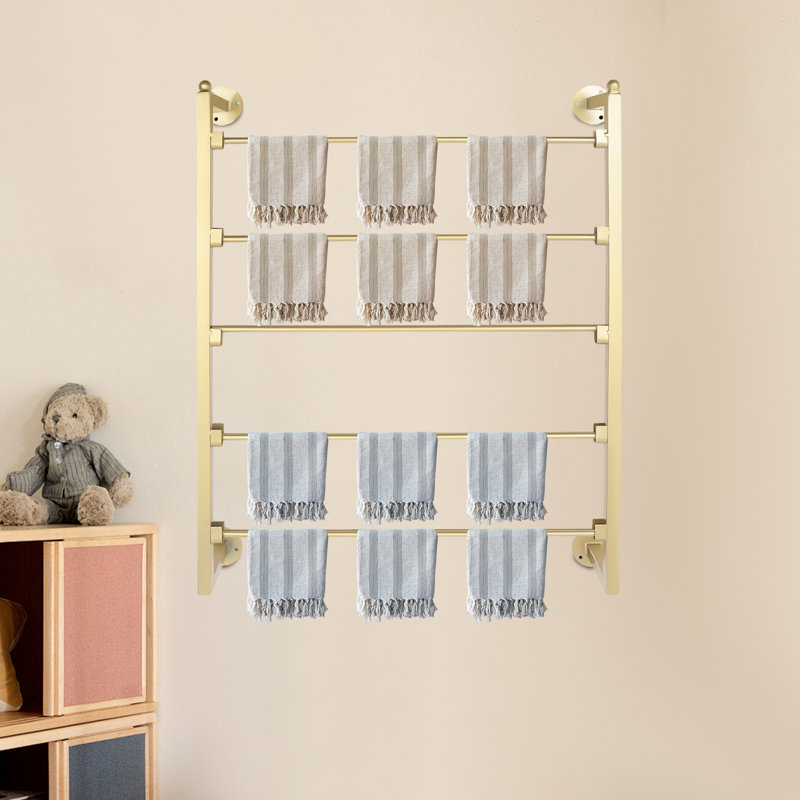 Akiyoshi Wall Mounted Scarf Rack, Gold