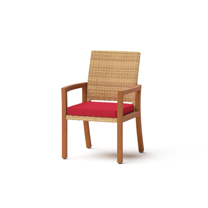 Chaises de salle à manger 6 pièces Tullio Sunbrella, Toile Sunbrella® rouge Jockey