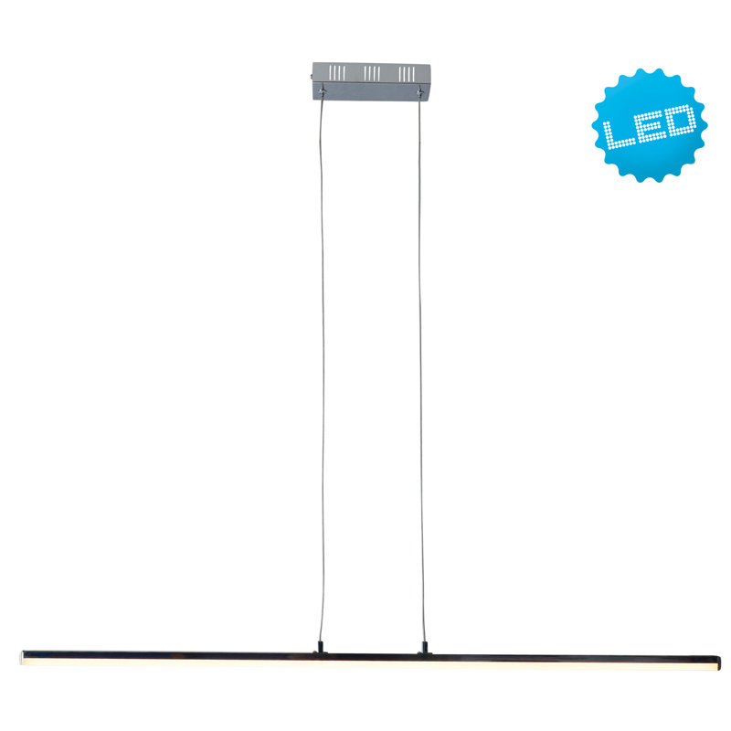 Straight 1 - Light Matt Brushed Nickel LED Kitchen Island Pendant