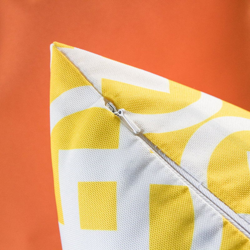 Geometric Outdoor Throw Pillow, Yellow, 18" x 18"
