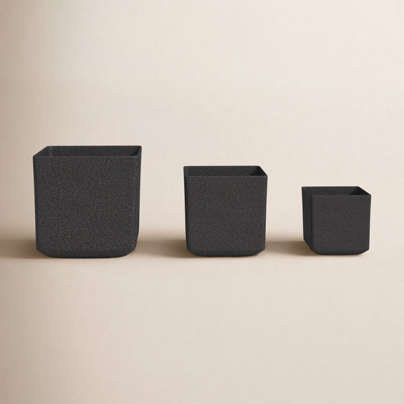 Ensemble de 3 pots à fleurs en plastique Hollins