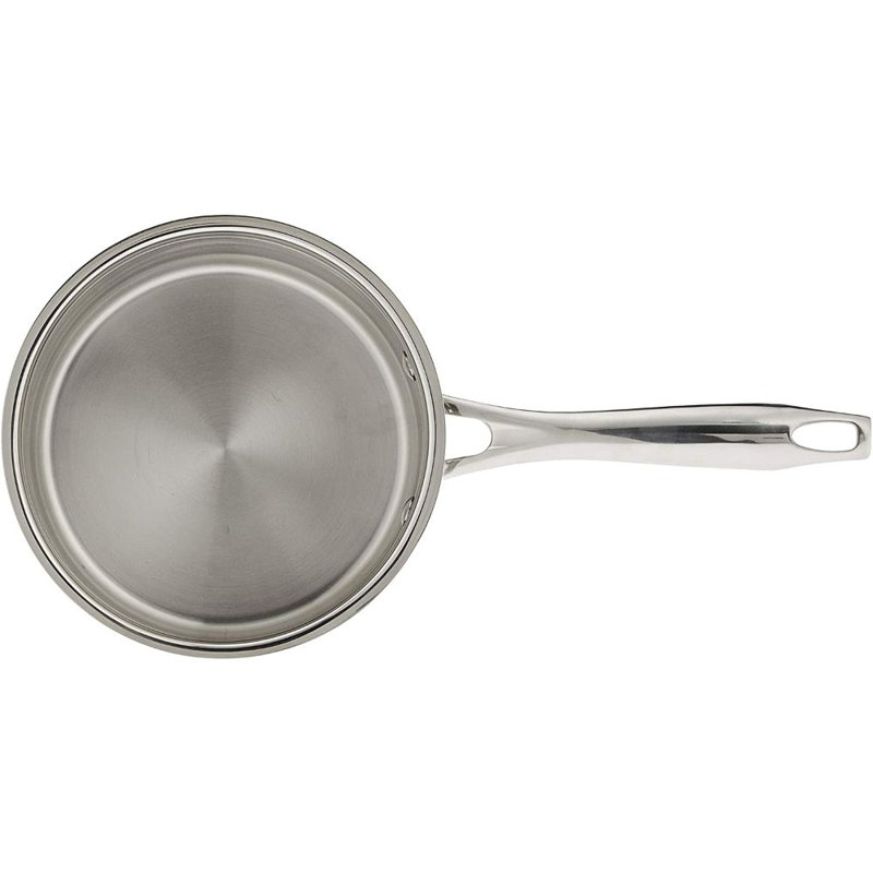 Professional Brushed Stainless Steel Saucepan with Glass Lid, 1.5-Quart