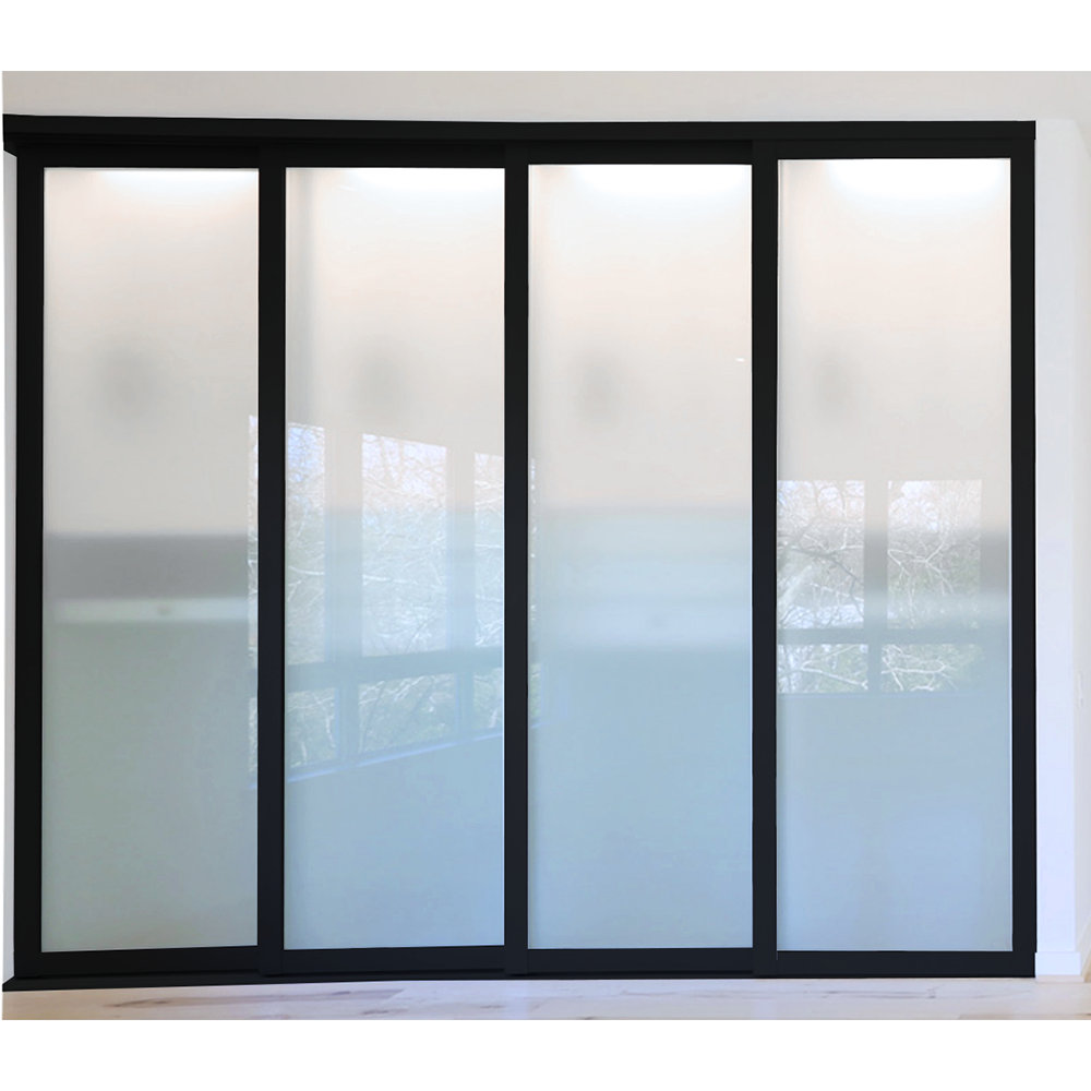 The Sliding Door Company 4 - Panel Frosted Glass Sliding Closet Door |  Wayfair