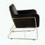 Chaise d'appoint en velours avec pieds modernes en métal doré