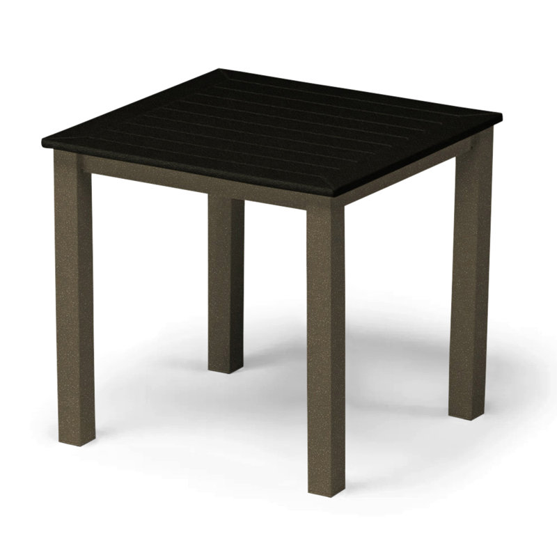 Robinett Square Metal Outdoor Side Table , 21'' in. W 21'' in. D, Black P70, Textured Beachwood