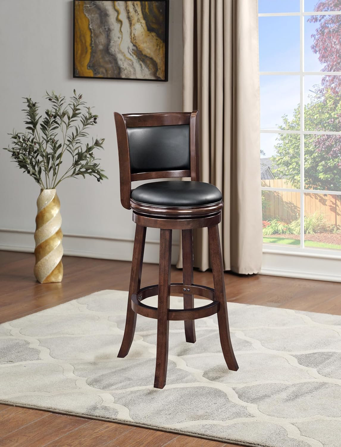 Lark Manor Swivel Extra Tall Bar Stool - Cappuccino - Wayfair Canada