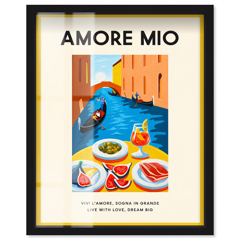 «Love's Grand Vision Shadowbox Print Retro Summer Prints» par Art Remedy, Noir, H 21 po x l 17 po