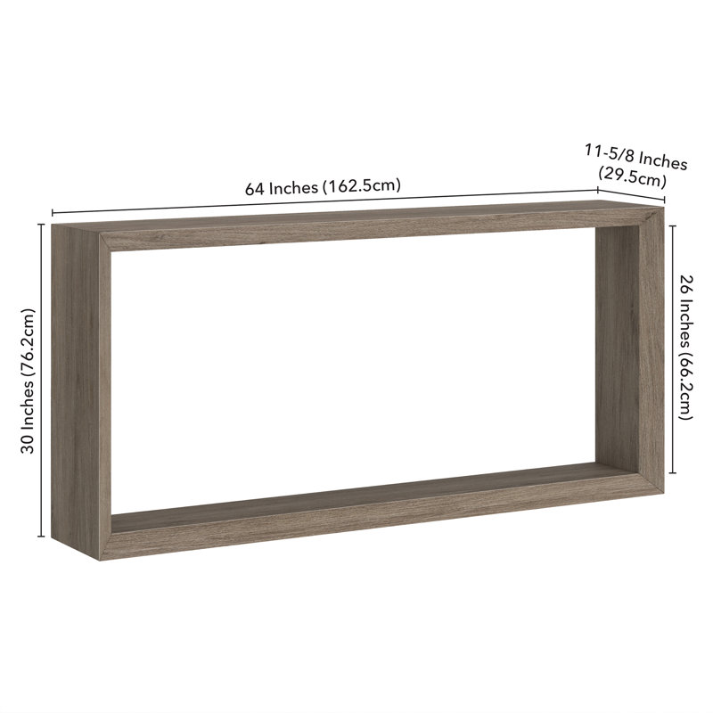 Jasan 64" Wide Rectangular Console Table in Antiqued Grey Oak, Grey