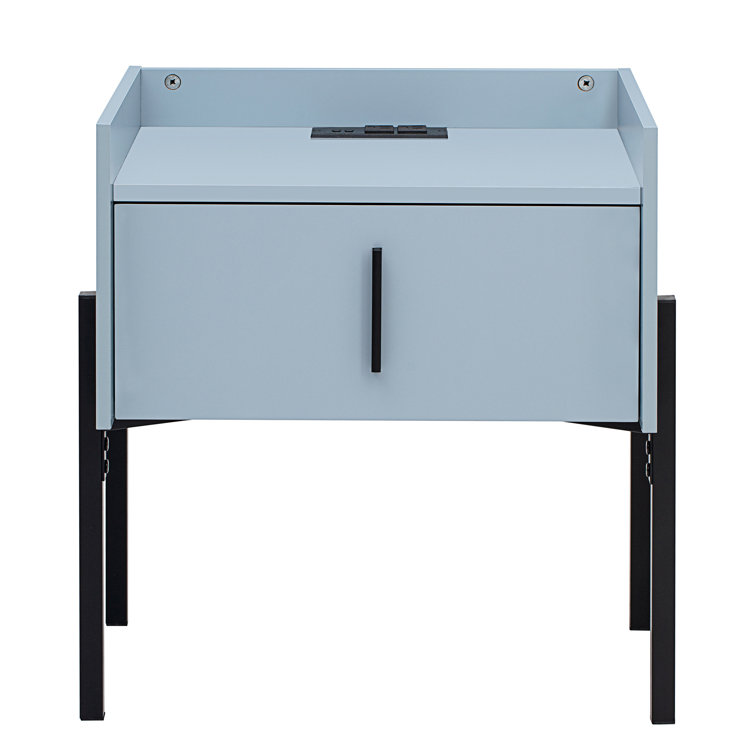 Nightstand With Drawer ,Storage Bedside Table With USB Charging Ports