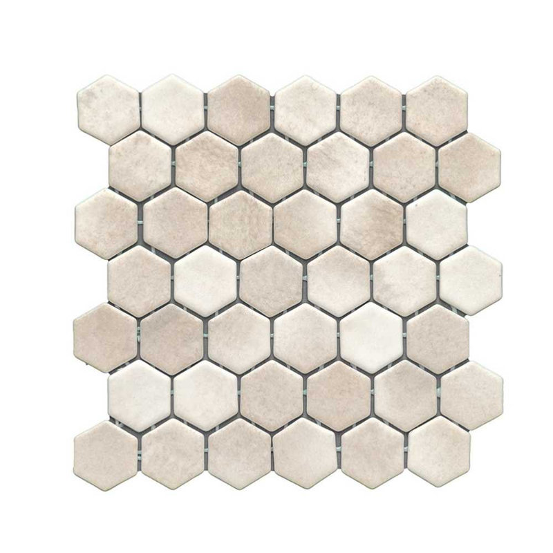 Eterna Hexx 12'' x 12'' Recycled Glass Mosaic, Sumatra