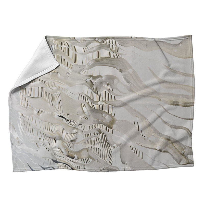 Wavy Lines Machine Printed Throw Blanket, 50" W x 60" L