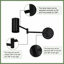 1‑Light Black Swing Arm Sconce