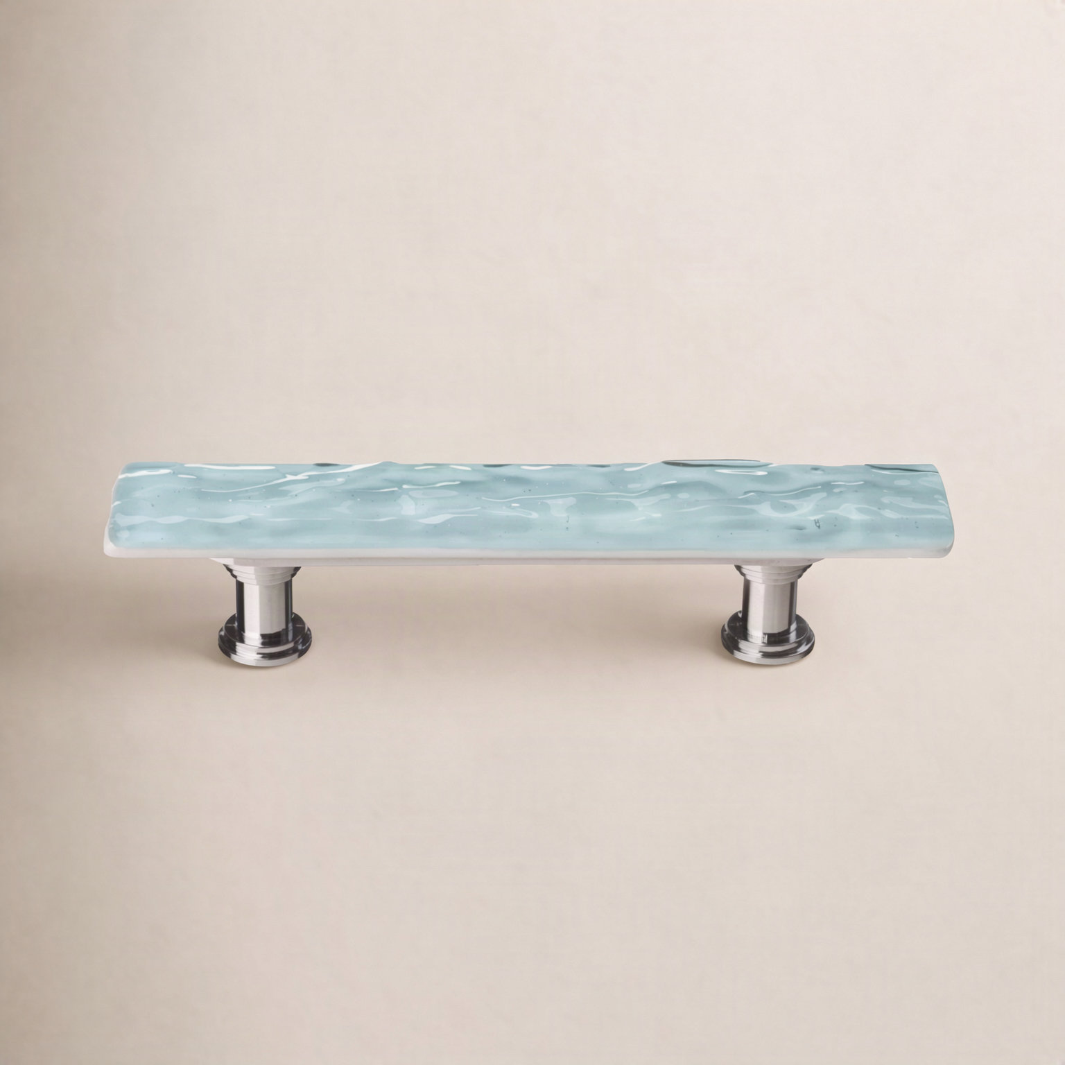 Skinny Glacier Bar / Handle Pull Pull, Polished Chrome, Light Aqua