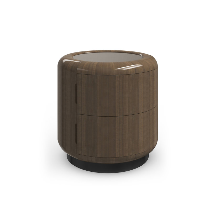 Gelee Round Accent Table - Apatite, Brown Top/Black Base