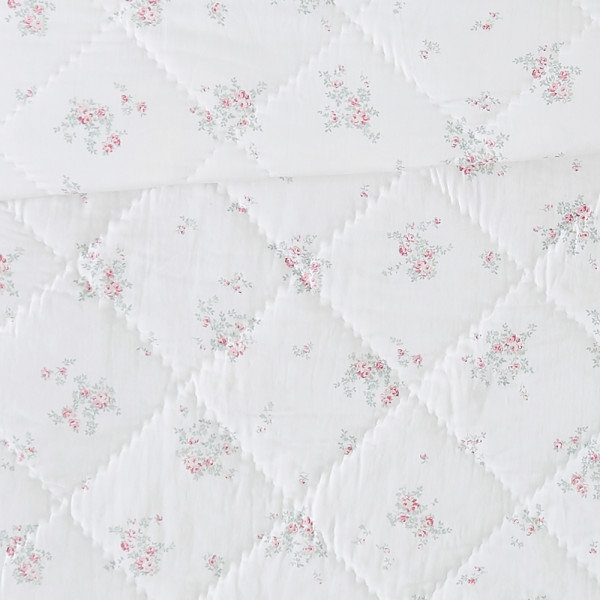 Rosebury Sateen Floral Quilt, Full Quilt + 2 Standard Shams