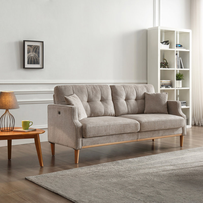 Iryss Upholstered 70.17'' Sofa, Light Gray Fabric