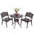 Baze 3 Piece Outdoor Patio Retro Round Cast Aluminum Dining Table and 2 Cast Aluminum Chairs Set-1017114033