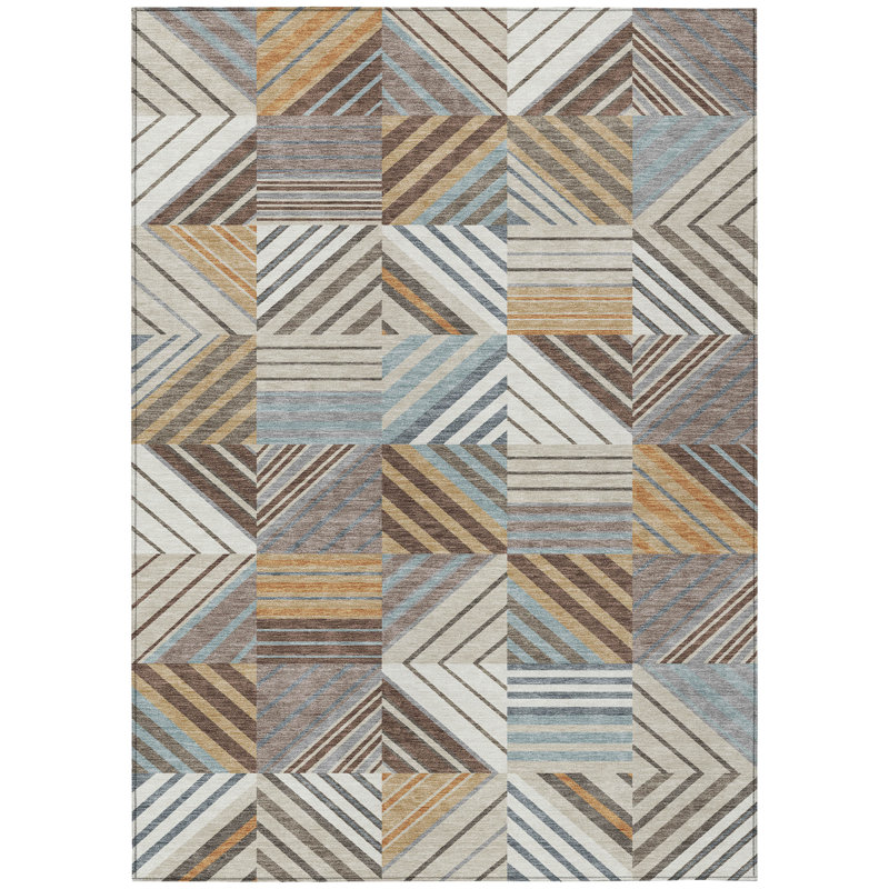 Machine Washable Indoor/Outdoor Lanphear ACN2399 Patchwork Rug, Rectangle 2'6" x 3'10"