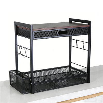 Coffee Bar Organizer,42H X 41.8W X 25D CM,Black