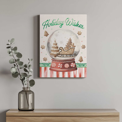 «Holiday Wishes Snow Globe» par Nicole DeCamp, reproduction d'art