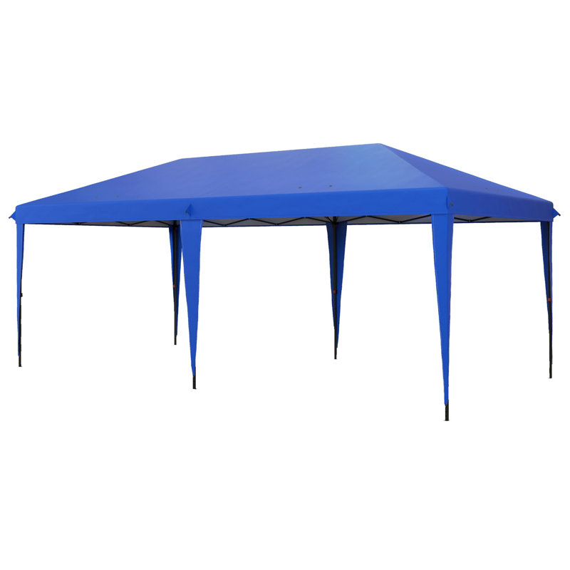 10' X 19.2' Pop Up Canopy Tent, Heavy Duty Tent For Parties, Outdoor Instant Gazebo Sun Shade Shelter With Carry Bag For Catering, Events, Wedding, Backyard BBQ