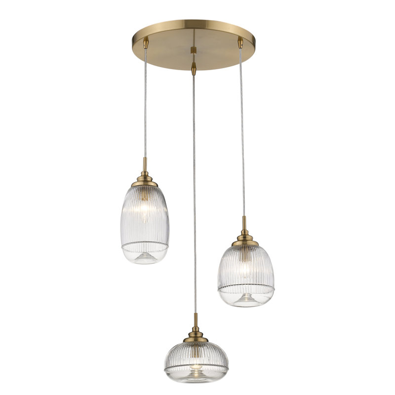 3 - Light Satin Gold Cluster Pendant
