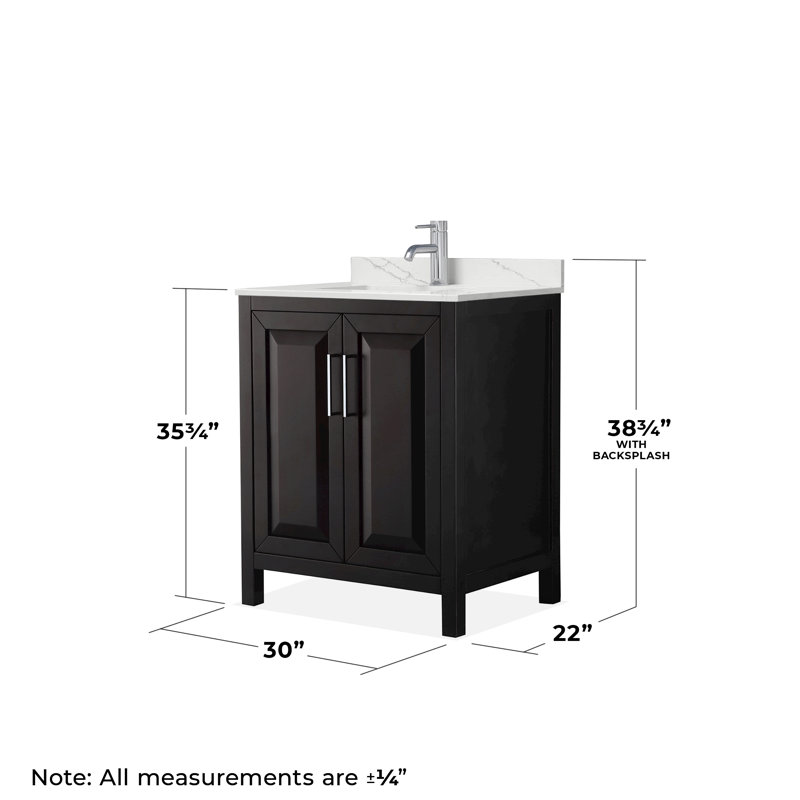 Daria 30'' W Vanity, Brown, Polished Chrome, Giotto Quartz
