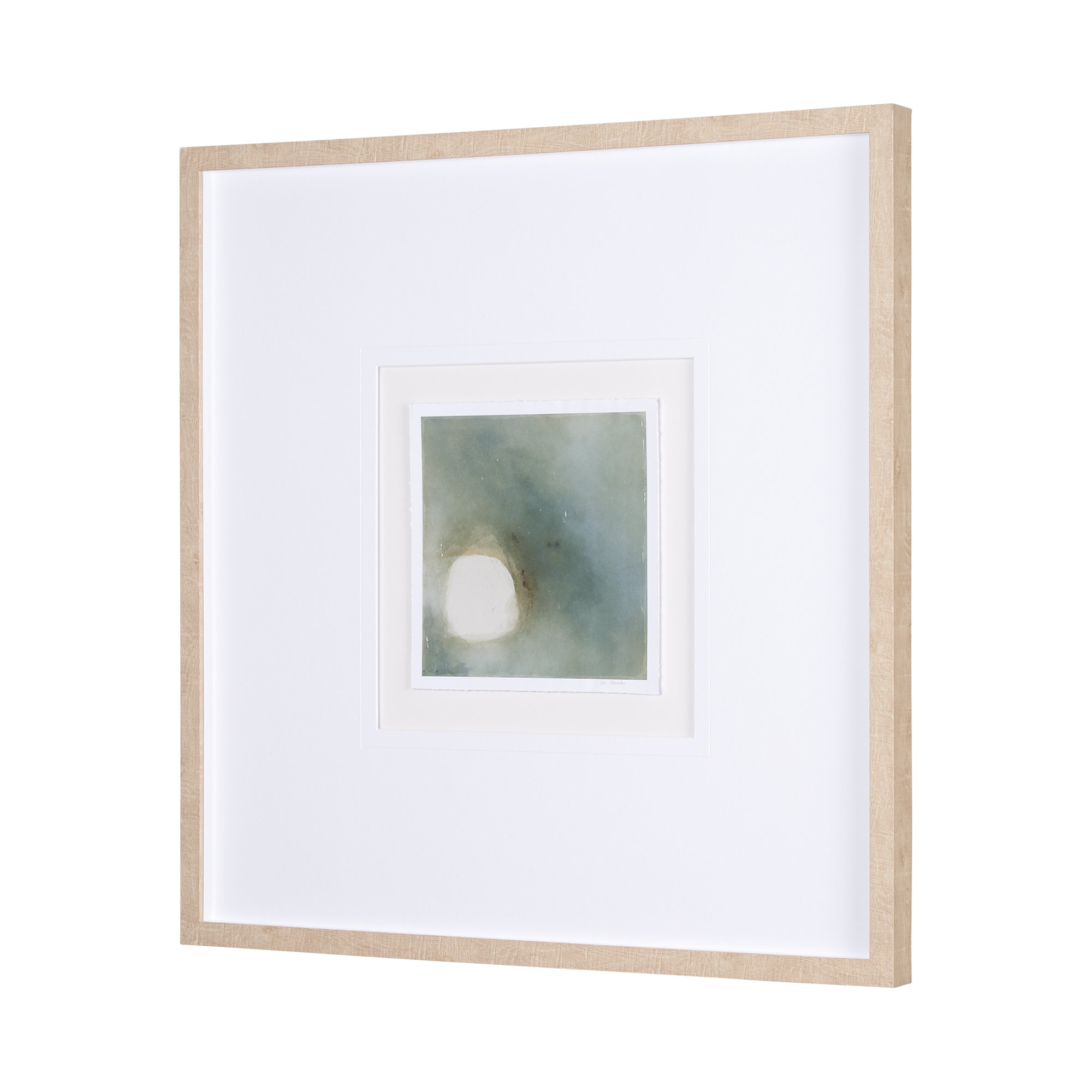 Take a Rest by Ira Havuka a Hand Embelished Textured Canvas, Brown Framed Wood, White, 31.5" H x 31.5" W x 1.625" D