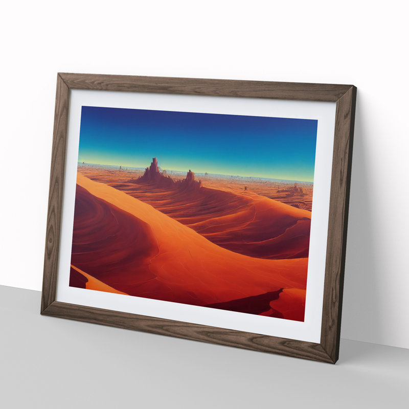 A Pure Desert 1 Piece Single Picture Frame Wall Art, 34cm H x 46cm W, Walnut